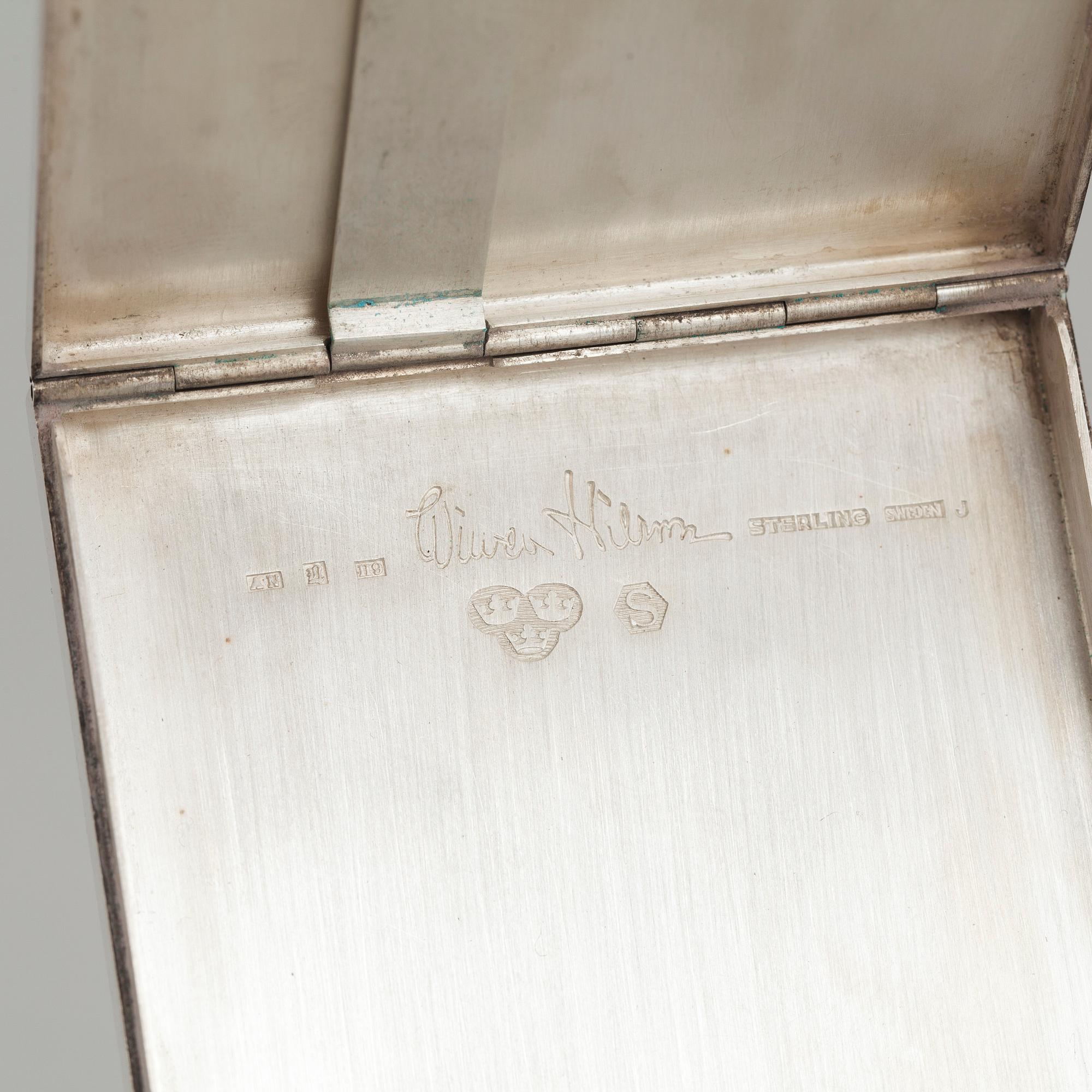 WIWEN NILSSON, Lund 1958, sterlingsilver. Cigarettetui. Vikt ca 109 gram.