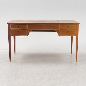 A Gustavian style writing desk and chair, 20th century.