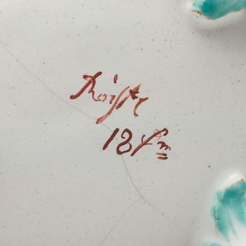 A Swedish faience Rörstrand sauce boat, 18th Century.
