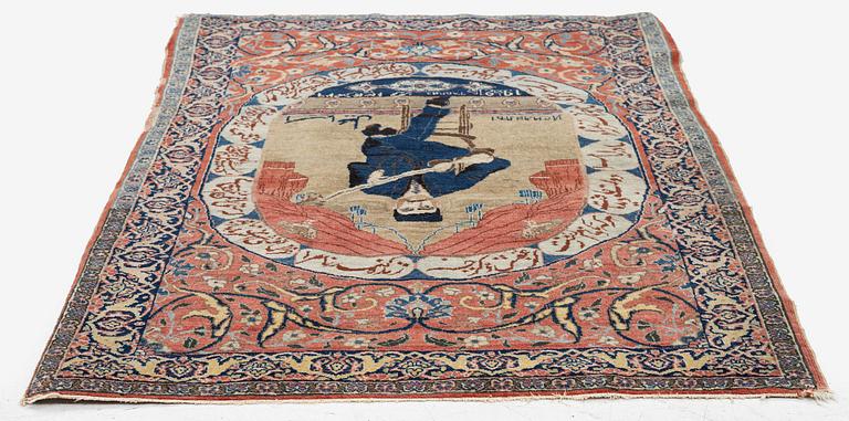 An antique pictorial Tabriz, Northwest Persia, c. 125 x 85 cm.
