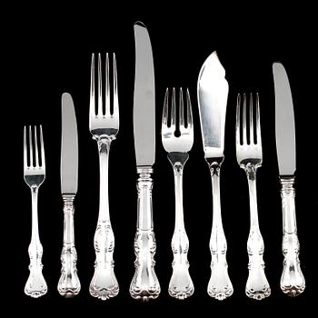 BESTICKSERVIS, 200 delar, silver "Prins Albert", omkring 1900-talets mitt, vikt ca 10885 g.