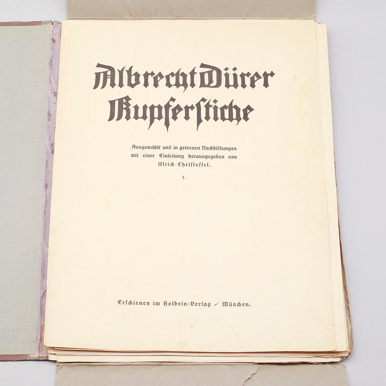 ALBRECHT DÜRER, mapp, "Albrecht Dürer Kupferstiche", omkring år 1900.