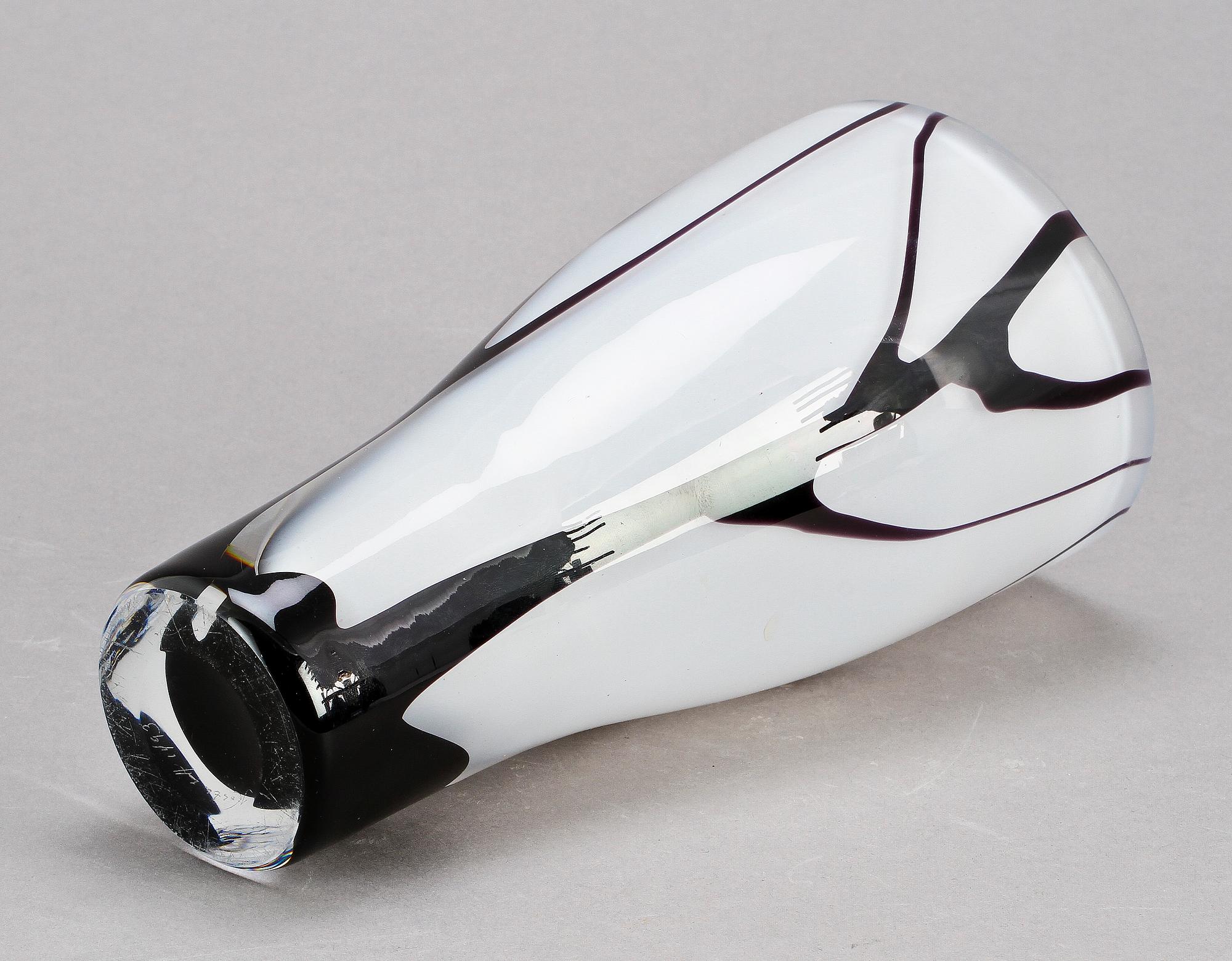 VAS, glas, "Träd i dimma", Vicke Lindstrand, Kosta, tidigt 1950-tal.