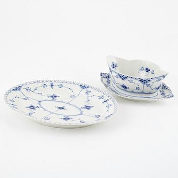 A 43-piece porcelain dinner service, full lace "Musselmalet", Royal Copenhagen, Denmark.