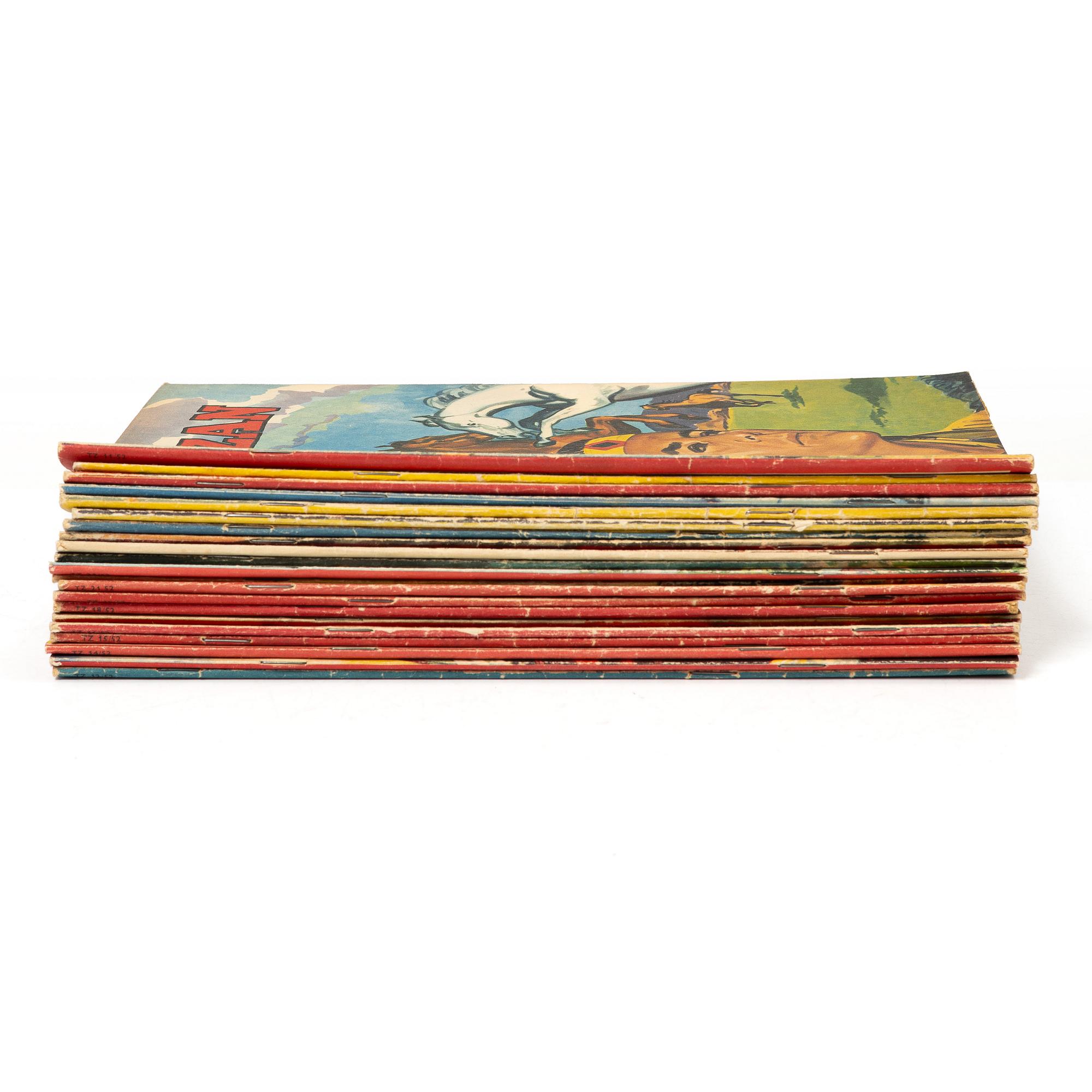 Comic books, 21 pieces, “Tarzan”, 1952.