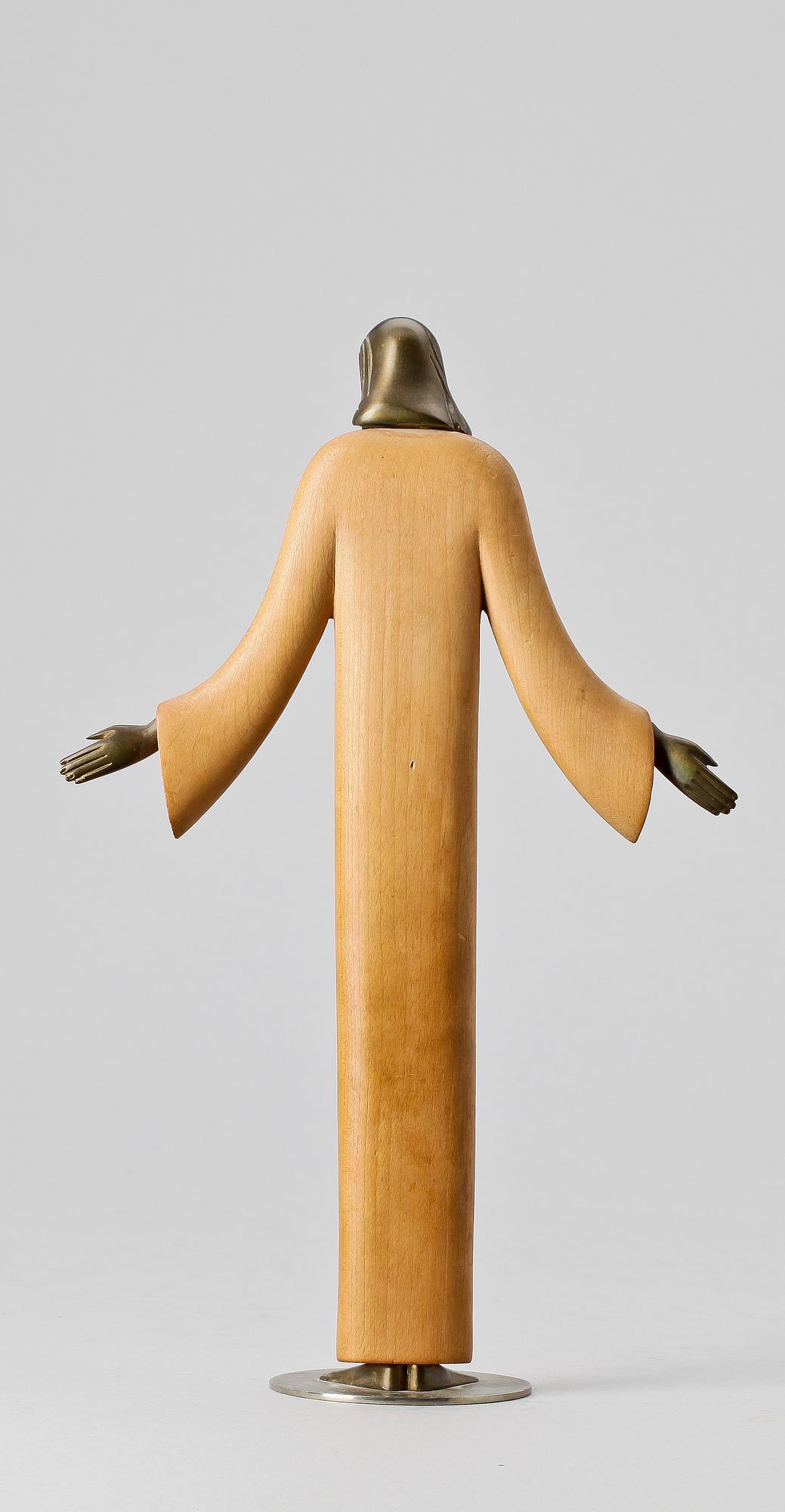 SKULPTUR, trä o mässing, Hagenaur Wien, 1900-talets mitt.