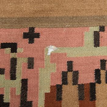 A 1930's Finnish flat weave carpet. Circa 300 x 205 cm.