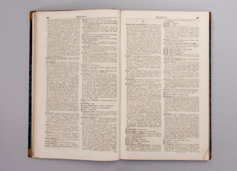 BÖCKER, 2 st, "Ny Lagsamling" R.M. Lindhs Boktryckeri, Örebro 1837 och 1850. HÄFTE, om Cholera, Helsingfors 1831.