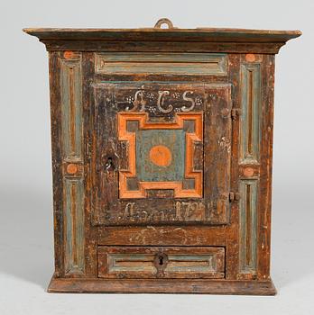 HÄNGSKÅP, allmoge, sign och dat ACS 179?.