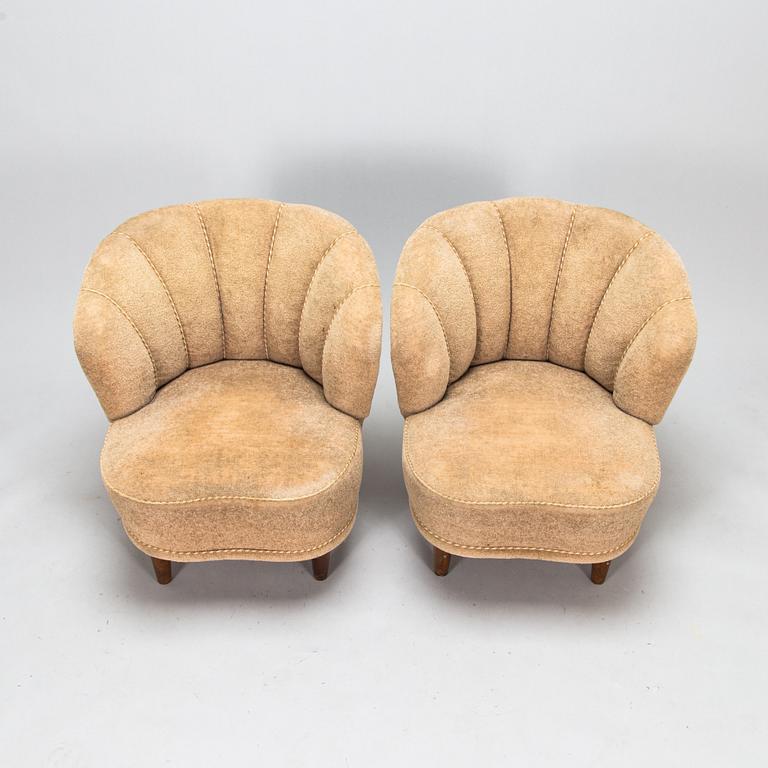 A 1950s pair of armchairs, "Elisabeth", for Asko Finland.