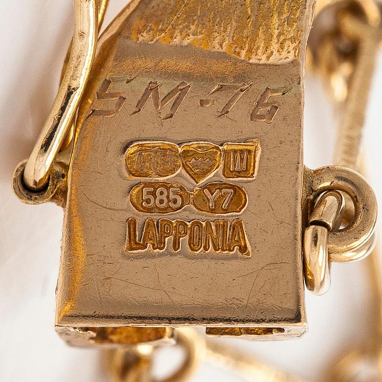 Björn Weckström, a 14K gold 'Orchid psychedelic' bracelet, Lapponia 1976.
