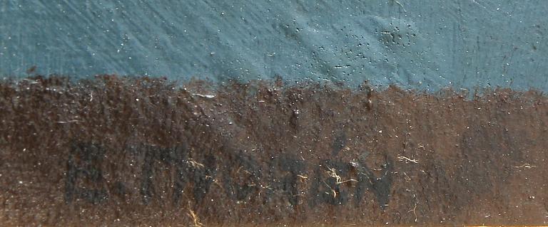 ESAIAS THORÉN, olja på pannå, sign.