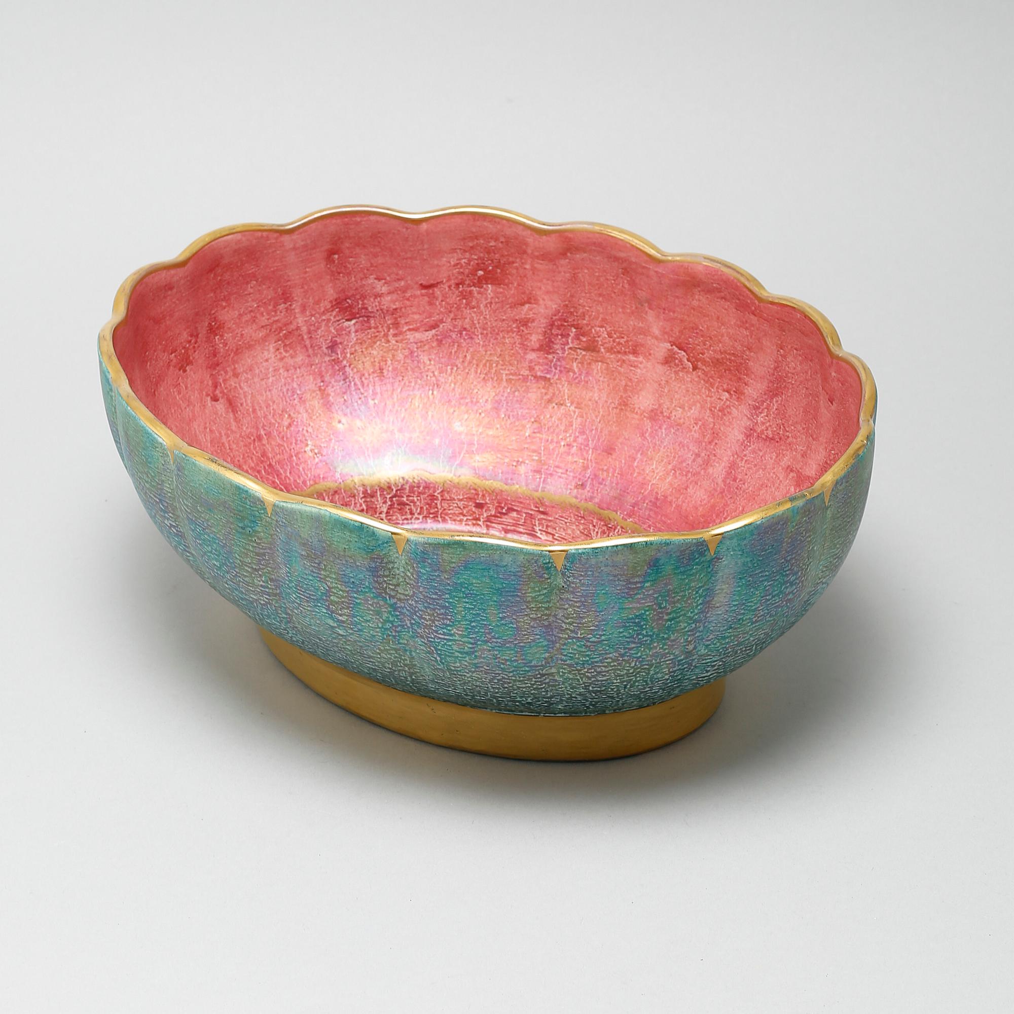An eathenware bowl by Josef Ekberg for Gustavsberg, signed, first half of the 20th century.