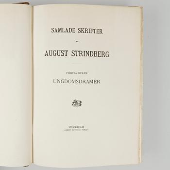 BOKVERK, 55 st, "Samlade skrifter av August Strindberg", I-LV, Stockholm 1912-1919.