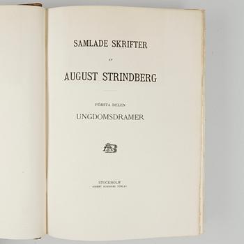 BOKVERK, 55 st, "Samlade skrifter av August Strindberg", I-LV, Stockholm 1912-1919.