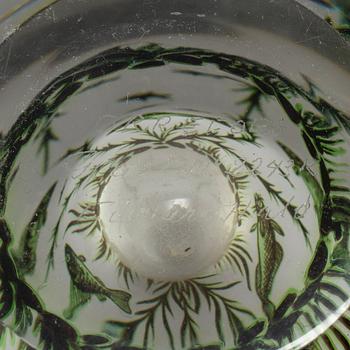 EDWARD HALD, a 'Fiskgraal' glass vase from Orrefors, signed.