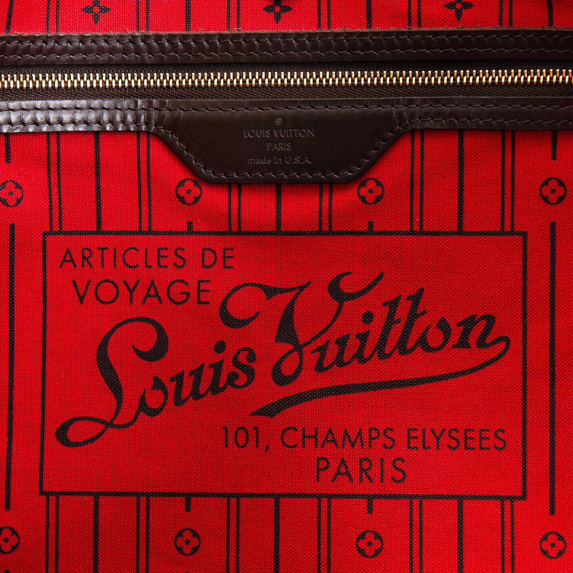 Louis Vuitton, A Damier Ebene 'Neverfull GM' Bag.