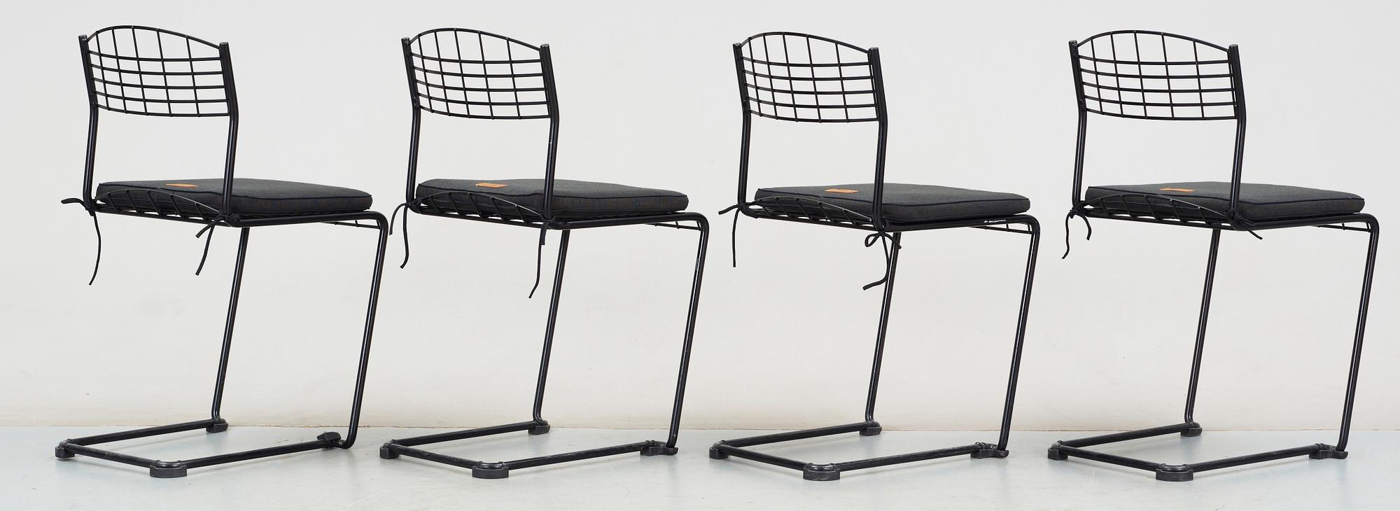 STOLAR / TRÄDGÅRDSSTOLAR, 4 st, "Hightech", Nisse Strinning, Grythyttan, 2000-tal. Formgivna 1984.