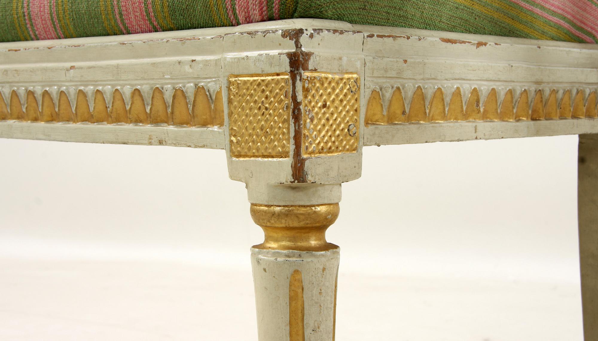 STOLAR, 6 st, gustavianska, Lindome, omkring sekelskiftet 1700/1800.