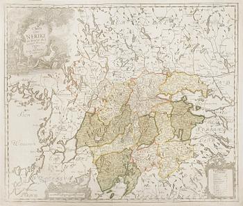 KOLORERAD KARTA, sent 1700-tal.