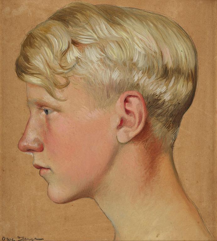 Owe Zerge, Portrait of a boy in profile.