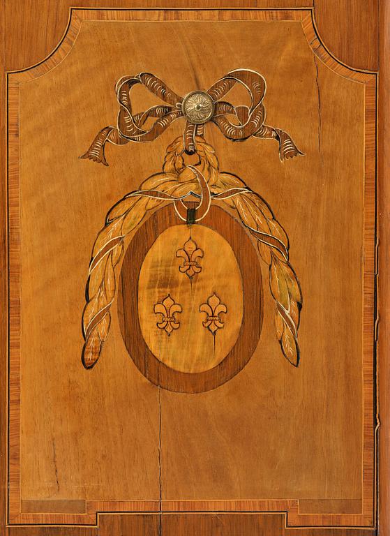 A Gustavian parquetry commode by J. Hultsten (master in Stockholm 1773-94).