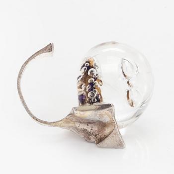 Björn Weckström, ring, "Förstelnad sjö",  silver, akryl, Lapponia 1975.