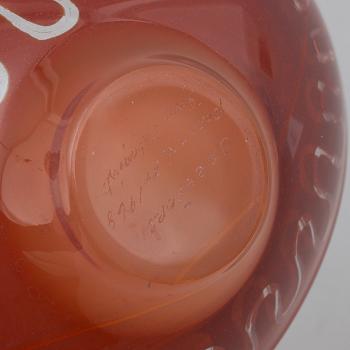 SVEN PALMQVIST, skål. glas, "Ravenna" Orrefors, 1968.
