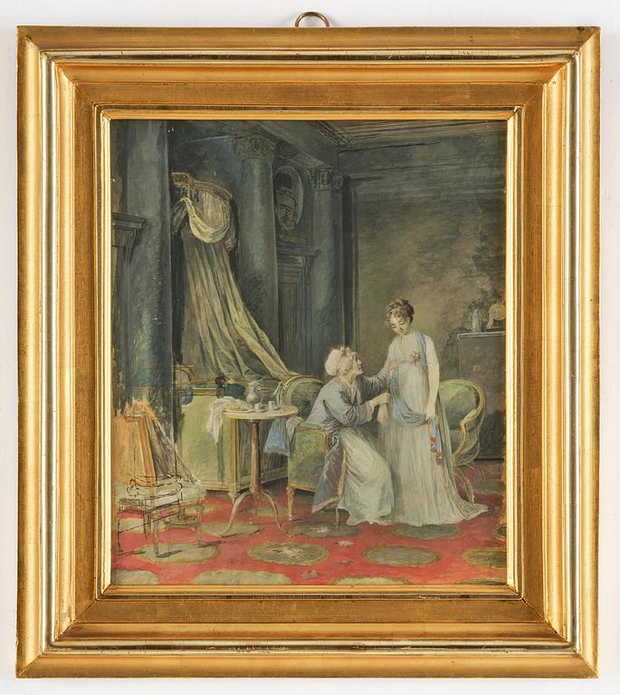 Niclas Lafrensen d.y., attributed to, Interior with conversing women.