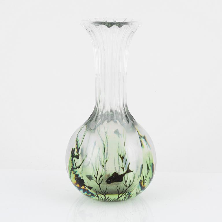 Edward Hald, a graal glass vase, Orrefors, Sweden, signed.