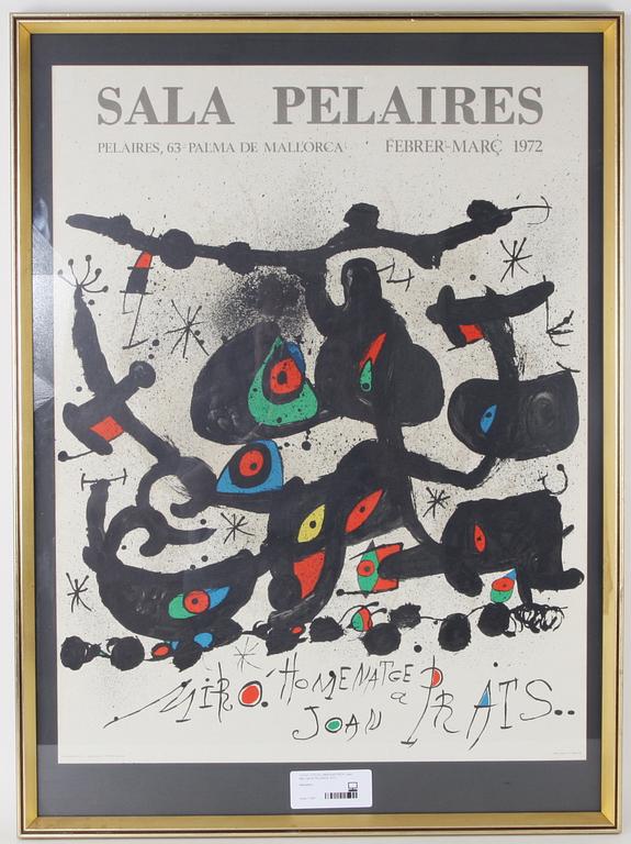 UTSTÄLLNINGSAFFISCH, Joan Miró. SALA PELAIRES 1972.