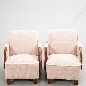 Armchairs, a pair, Art Deco, first half of the 20th century.