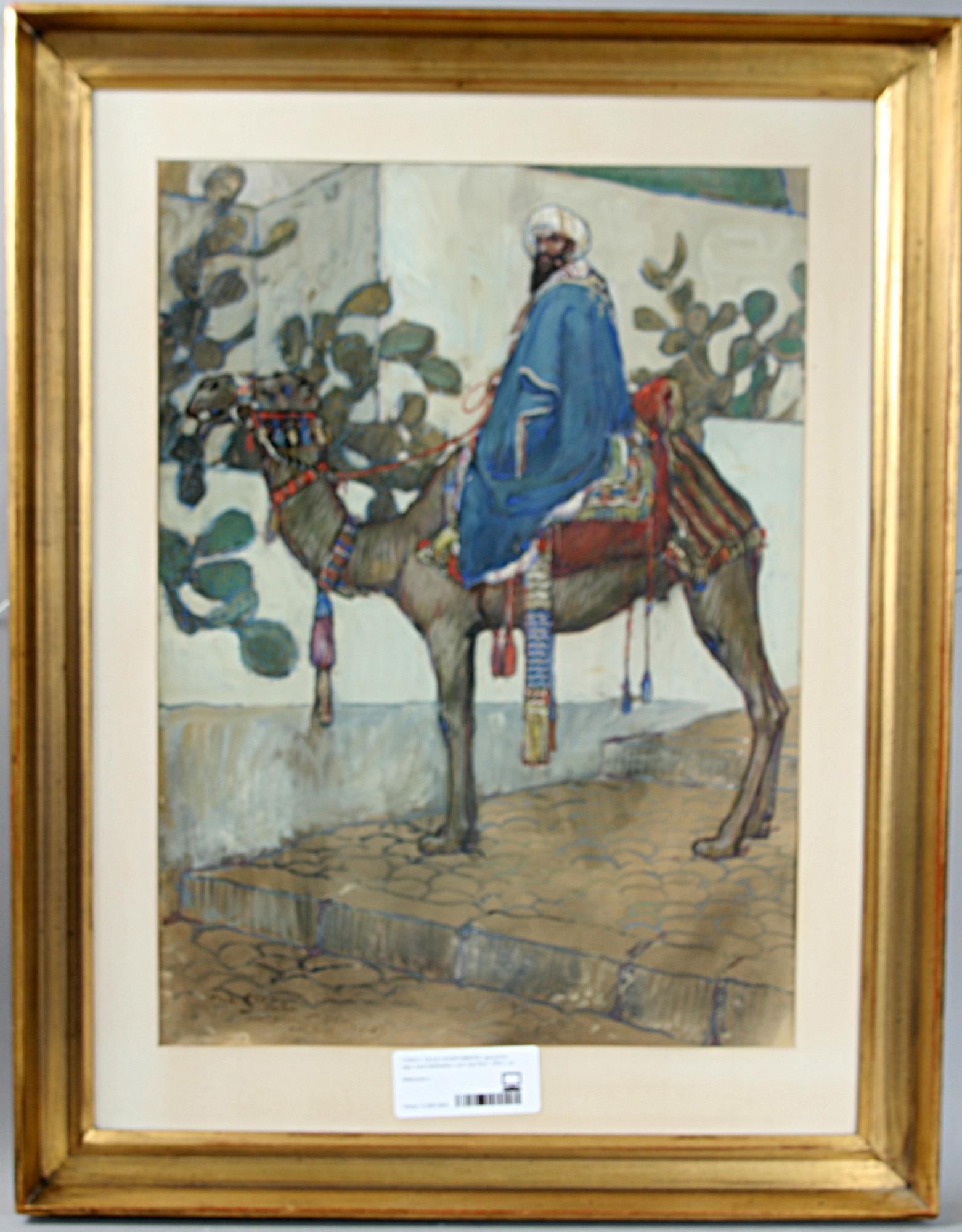 OLLE HJORTZBERG, gouache, sign med dedikation och dat Rom 1903.