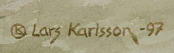 LARS KARLSSON, akvarell, sign och dat 97 samt FÄRGLITOGRAFI, sign och dat 01, numr 7/100.