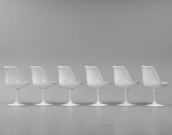 Eero Saarinen, a set of six "Tulip" chairs, Knoll Studio, 2010.