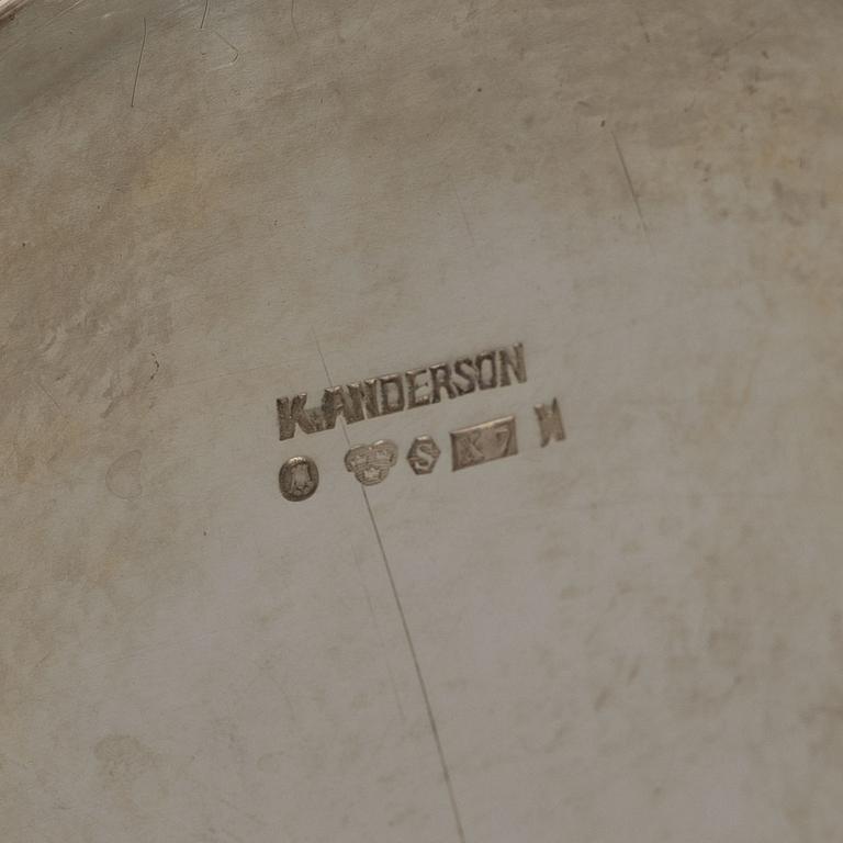 A 3-piece Swedish silver coffee service, marks of K. Anderson, Stockholm 1923-24.