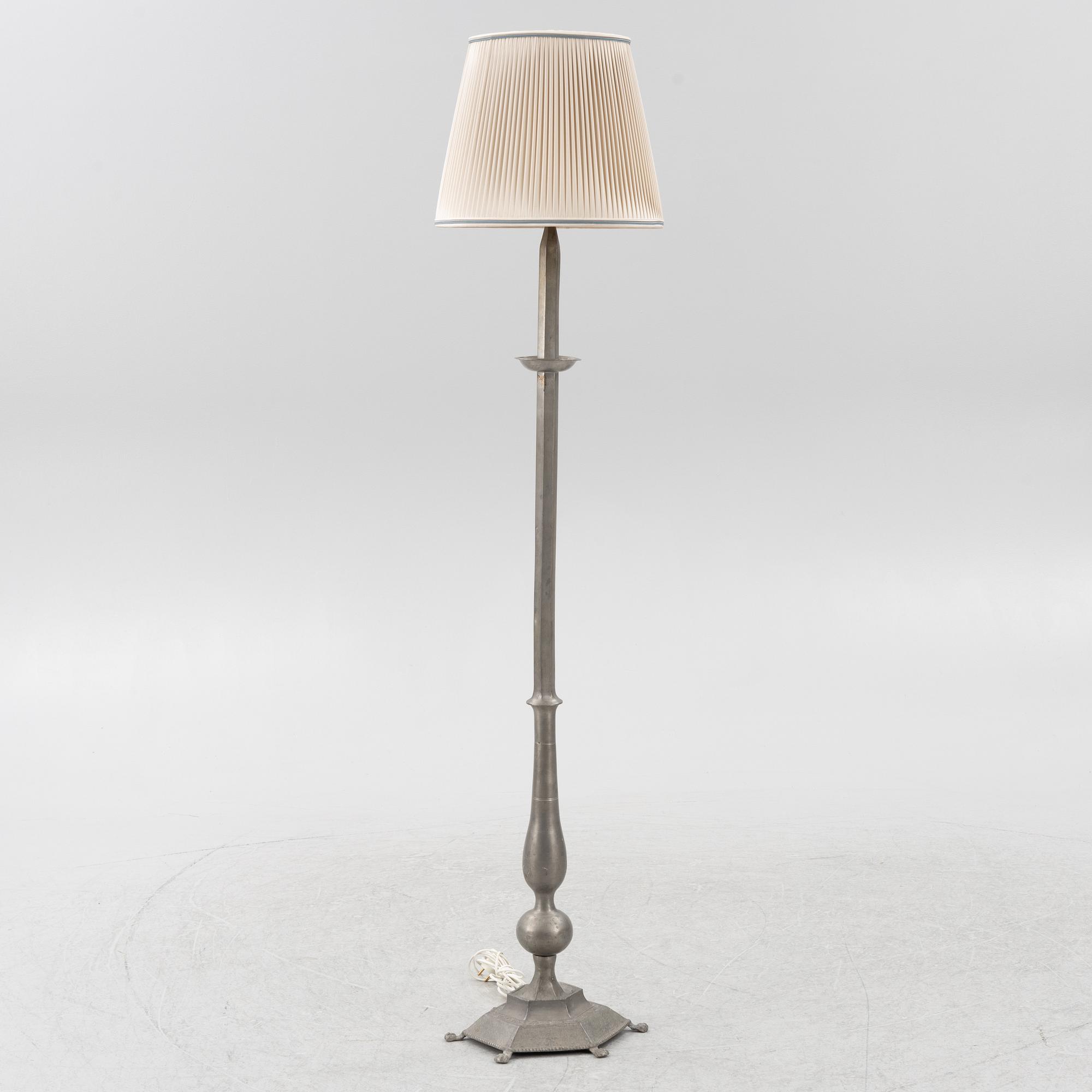 Floor lamp, tin, 1920s-30s.