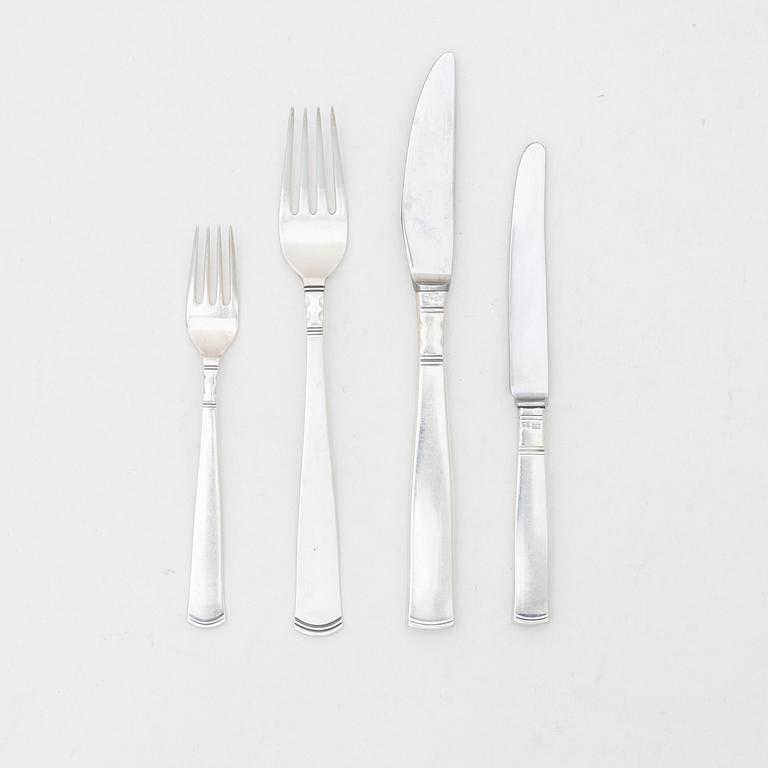 Jacob Ängman, cutlery set, 40 pieces, silver, "Rosenholm", GAB, among others 1969.
