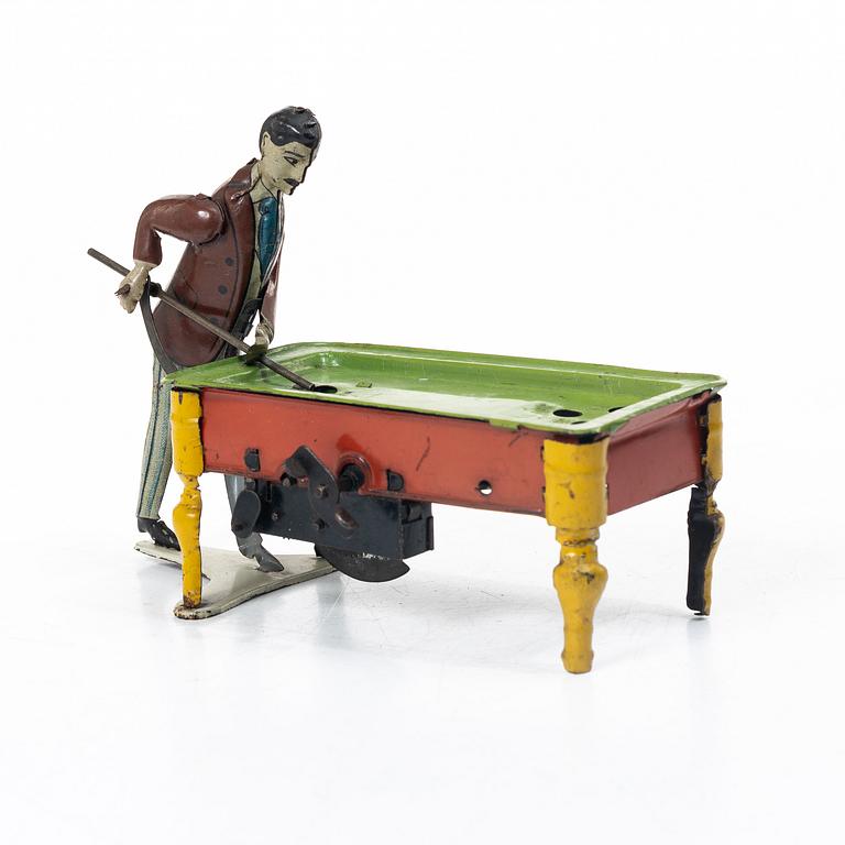 Kienberger & Co. (Ki. Co.) plåtleksak, “The Great Billiard Champion”, 1920-tal.