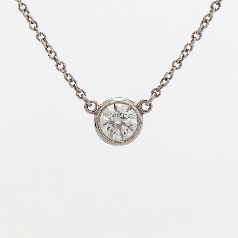 Tiffany & Co, Elsa Peretti, a platinum necklace, "Diamonds by the Yard' with a brilliant-cut diamond.