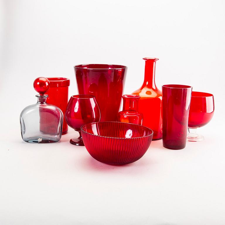 A set of nine pcs of glass objects mostly Monica Bratt and Reij,yre mid 1900s/second part.