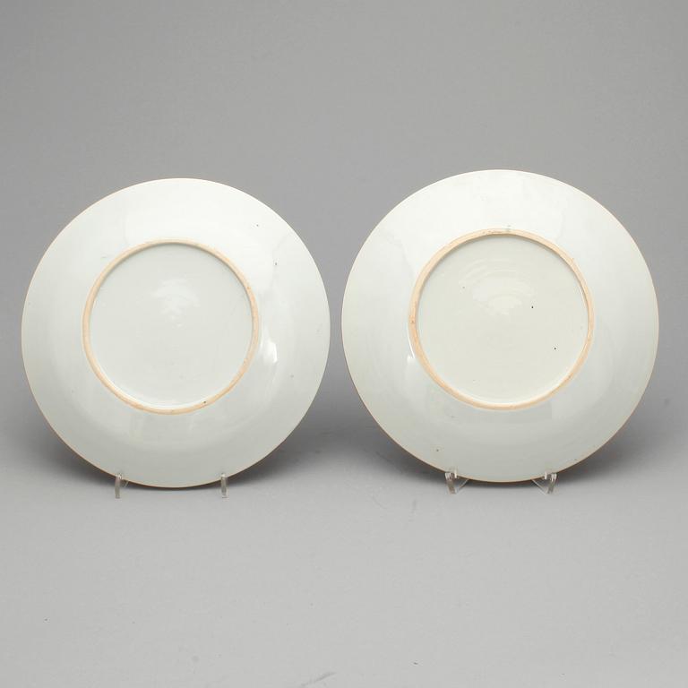 TALLRIKAR, 4 st, porslin, Kina, Qianlong (1736-1795).