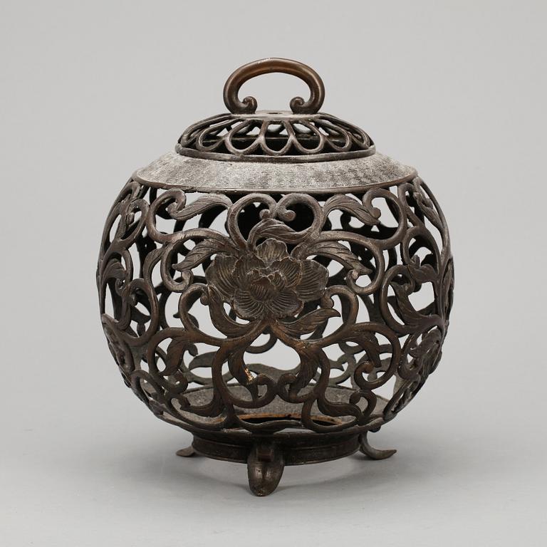 RÖKELSEKAR, brons, sannolikt Japan, 1800/1900-tal.