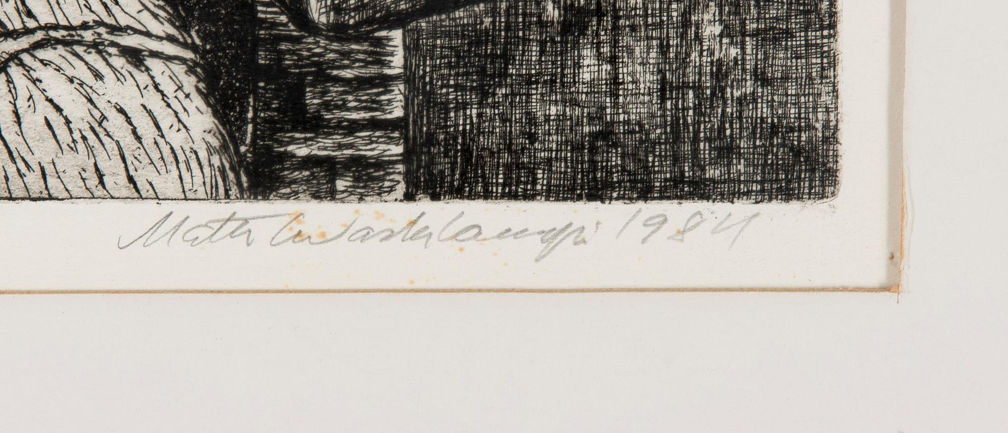 MATTI WASKILAMPI, triptyykki, etsaus ja akvatinta, signeeratut ja numeroidut 4/30, 1984. Taiteilijan vedoksia.