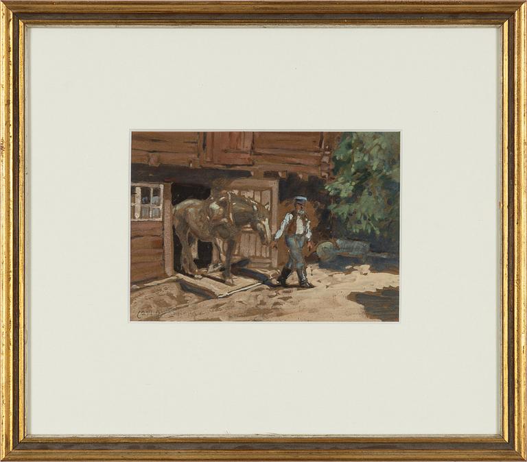 Carl Oscar Borg, Man med häst.