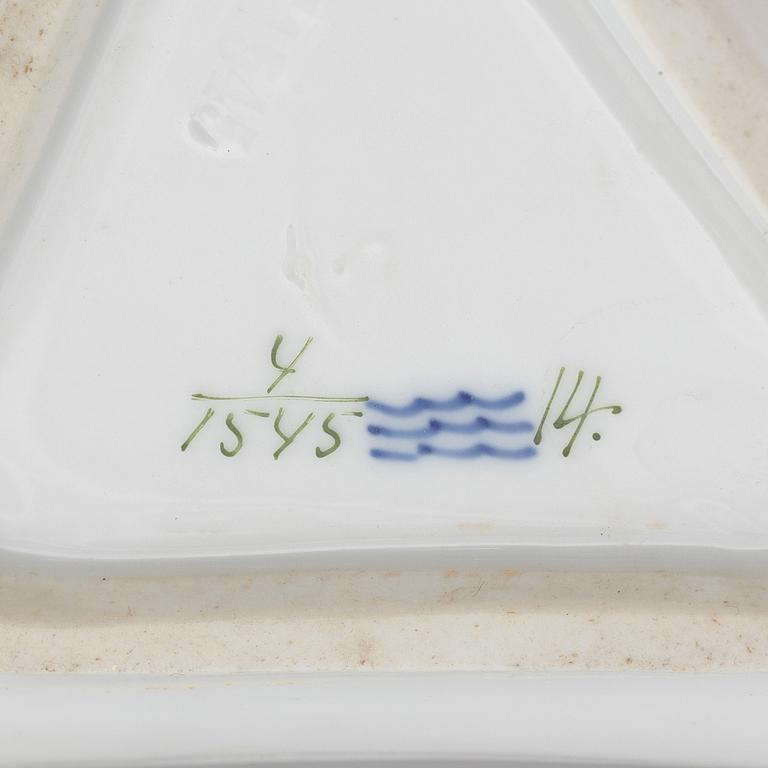 A set of six porcelain custard cups with saucers, Royal Copenhagen, Denmark 1870-1890.