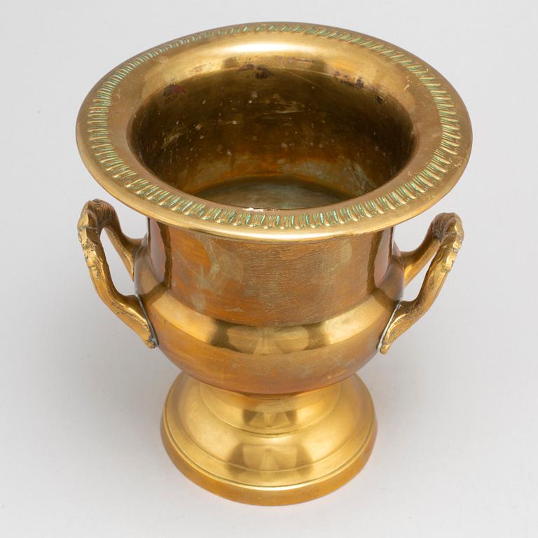 A first half of the 20th century brass champagne cooler.