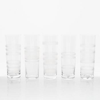 Ingegerd Råman, champagneglas, 10 st, "Slowfox", Orrefors, 1900-talets senare del.