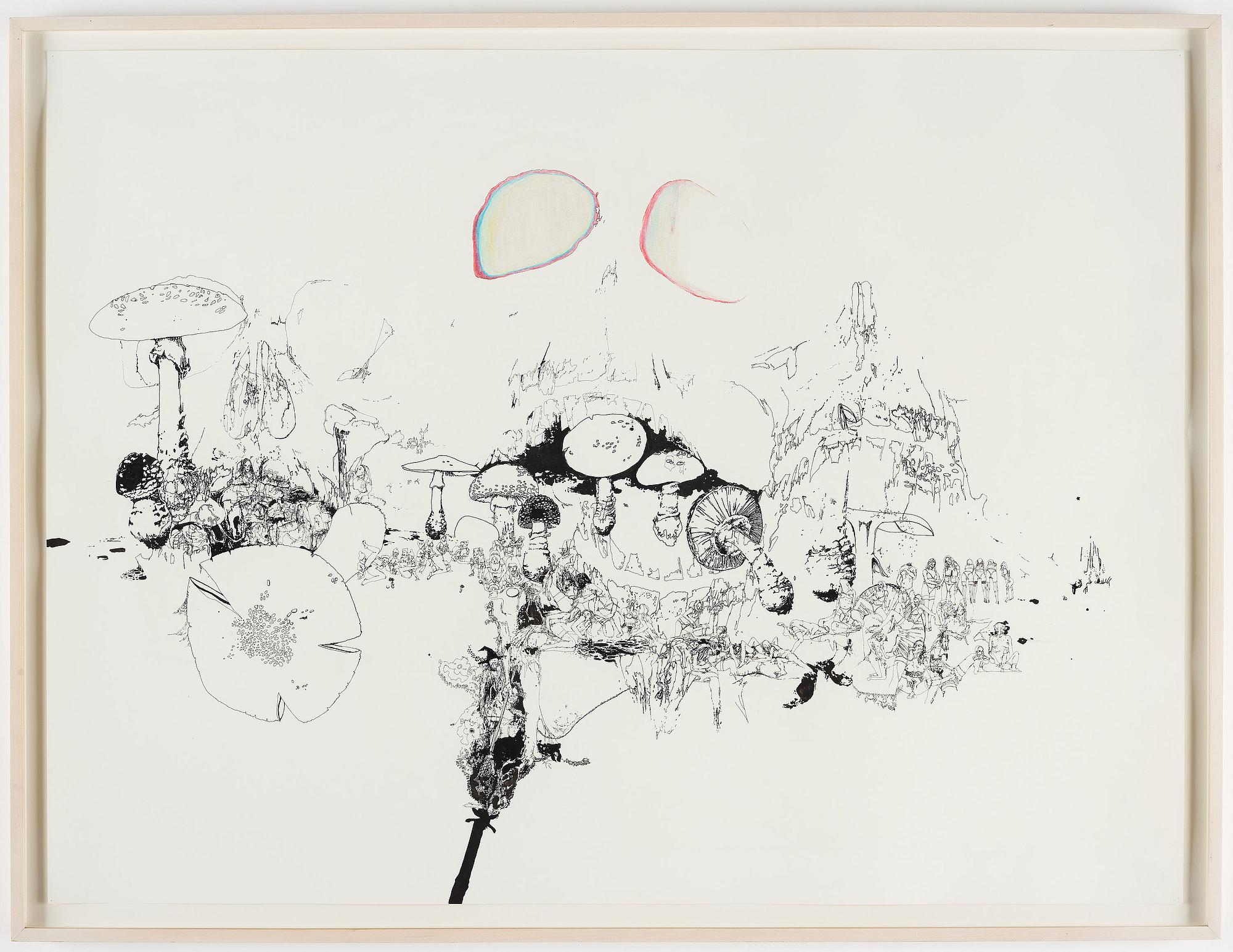 Matt Greene, executed in 2003, ink and crayon on paper.