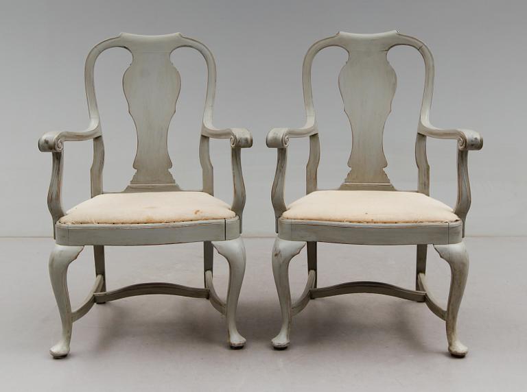 KARMSTOLAR, 1 par, barockstil, 1900-talets första hälft.